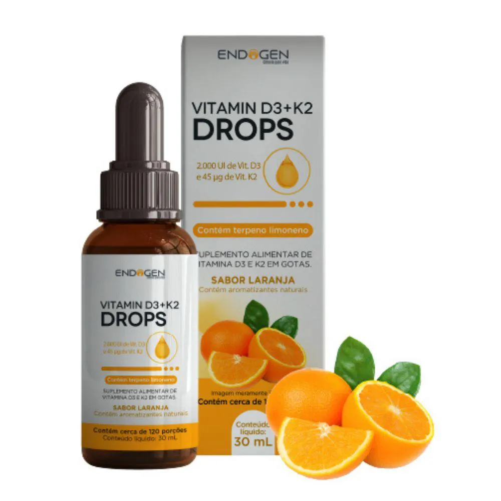 VITAMINA D3 K2  MENAQUINONA GOTAS LARANJA 30ML - ENDOGEN