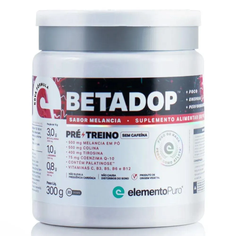 BETADOP PRE TREINO SEM CAFEINA 300G MELANCIA - ELEMENTO PURO