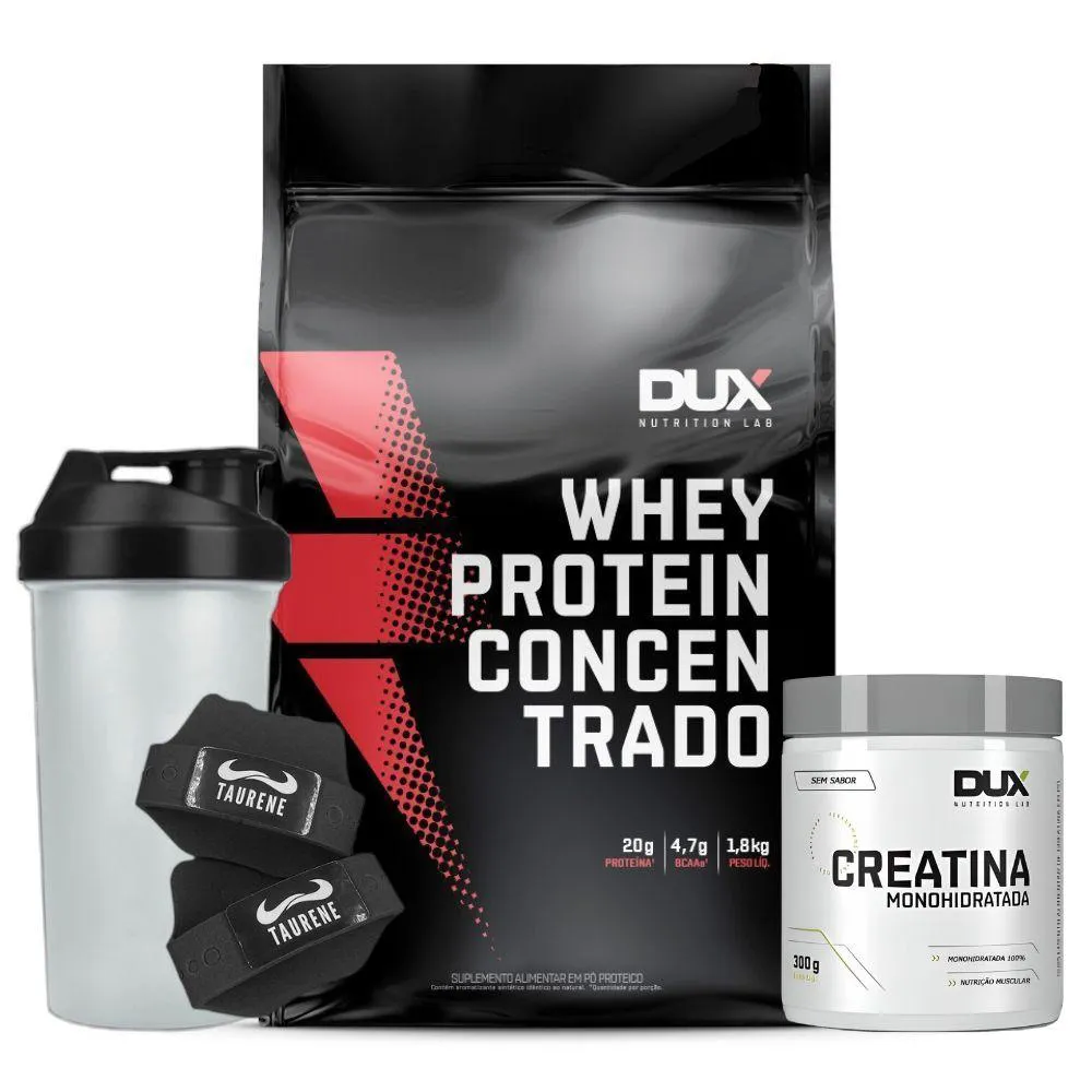 WHEY CONCENTRADO 1,8KG COCO CREATINA LUVA COQUETELEIRA DUX
