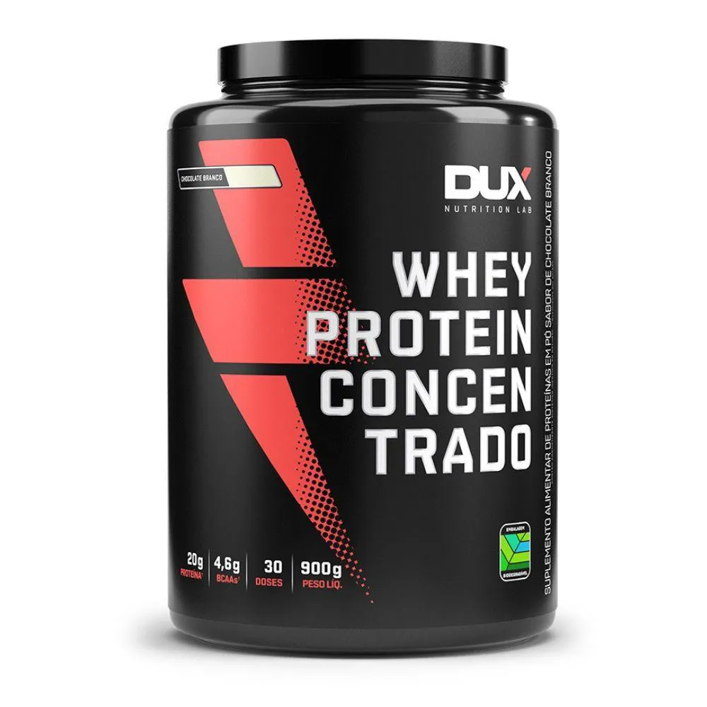 WHEY PROTEIN PROTEINA CONCENTRADO 900G CHOCOLATE BRANCO DUX