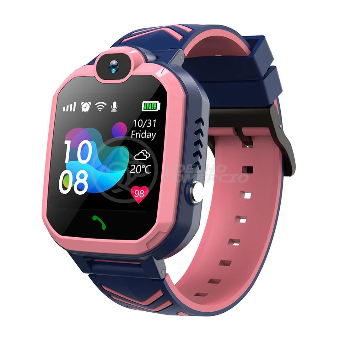 SMARTWATCH RELóGIO INTELIGENTE INFANTIL CRIANçA Q12 LOCALIZAçãO CHAMADAS SOS ANDROID E IOS - ROSA