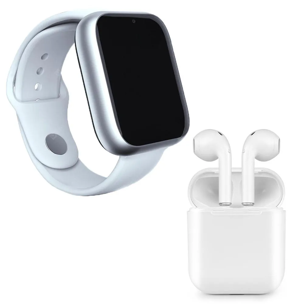 KIT 1 RELóGIO SMARTWATCH Z6 BRANCO + 1 FONE BLUETOOTH I9S TWS BRANCO