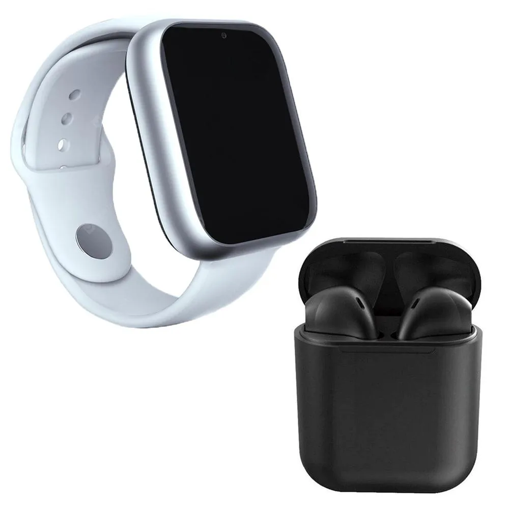 KIT 1 RELóGIO SMARTWATCH Z6 BRANCO + 1 FONE BLUETOOTH INPODS 12 PRETO
