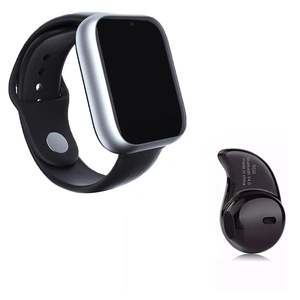 KIT 1 RELóGIO SMARTWATCH Z6 PRATA + 1 MINI FONE BLUETOOTH PRETO