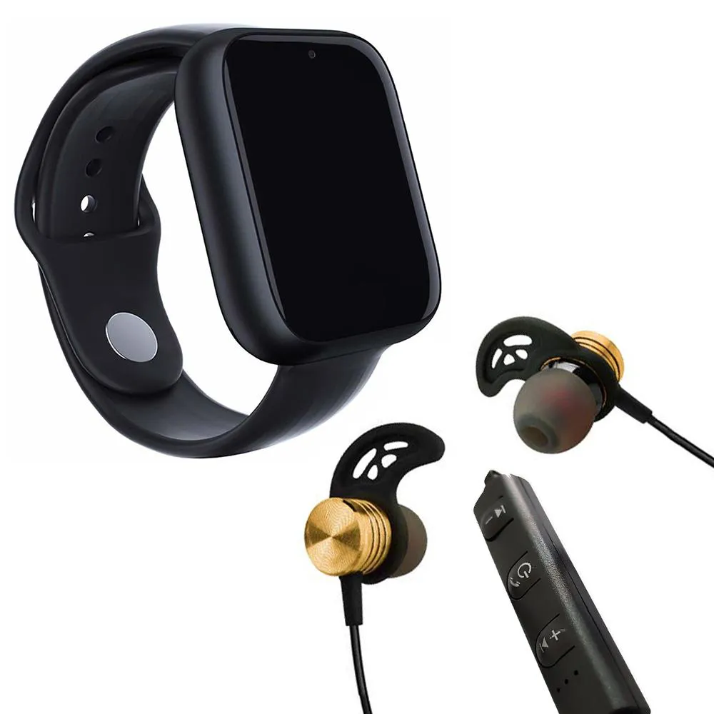KIT 1 RELóGIO SMARTWATCH Z6 PRATA + 1 FONE SEM FIO BLUETOOTH MAGNéTICO PRETO