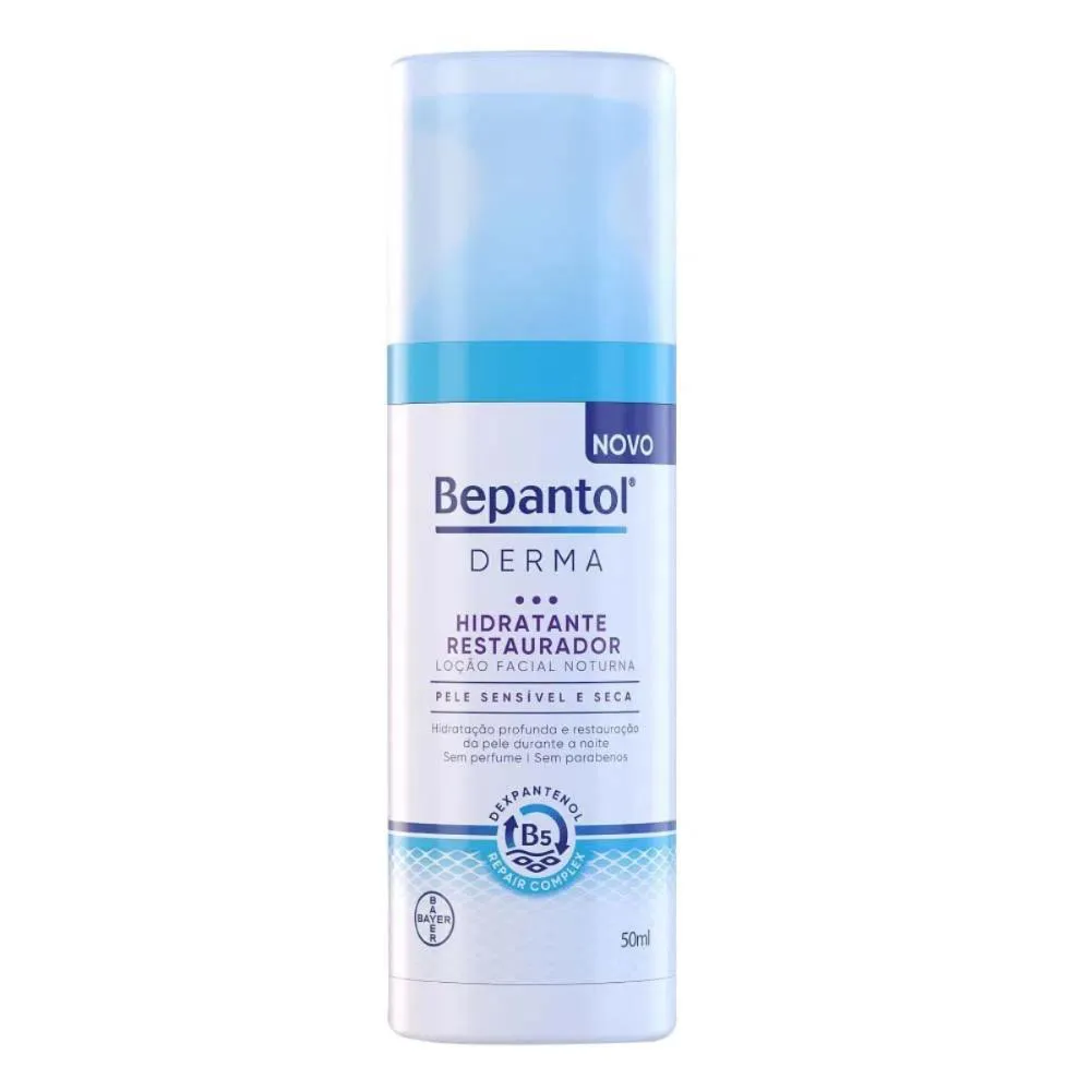 BEPANTOL DERMA LOçãO HIDRATANTE FACIAL RESTAURADOR NOTURNO 50ML
