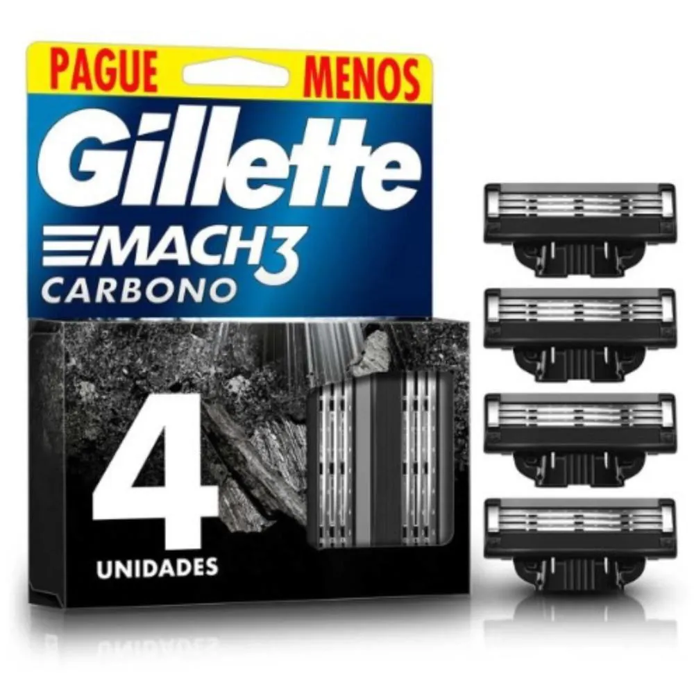 CARGA PARA APARELHO DE BARBEAR GILLETTE MACH3 CARBONO
