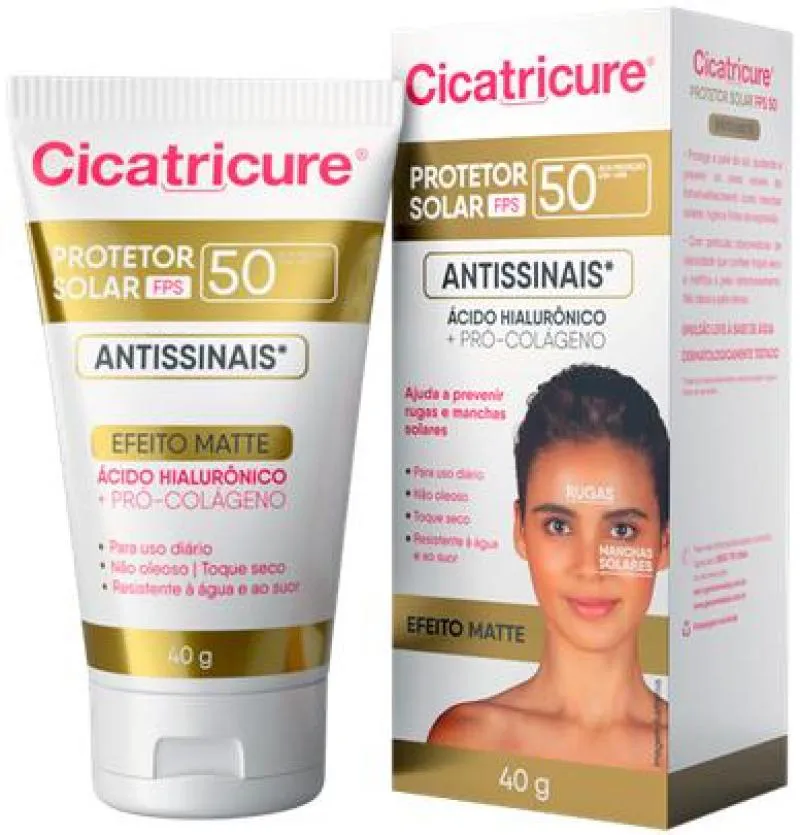 CICATRICURE PROTETOR SOLAR ANTISSINAIS FPS 50 40G