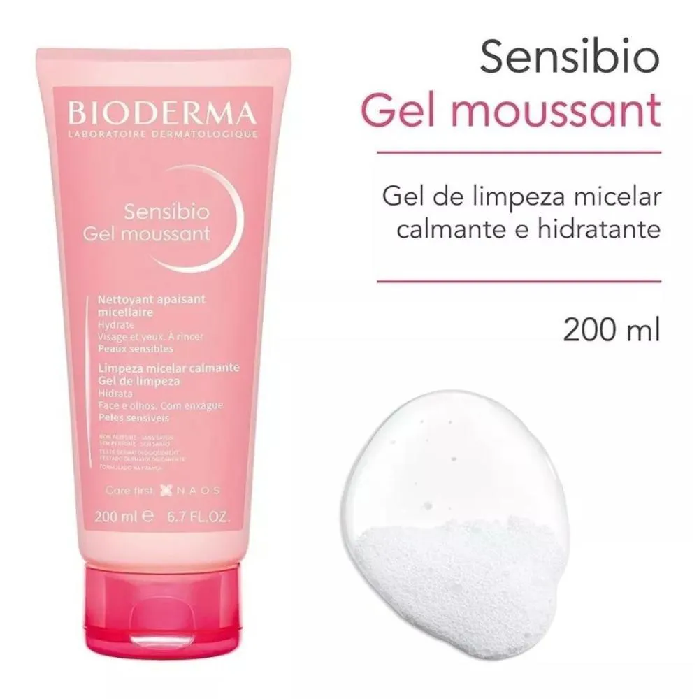 GEL DE LIMPEZA FACIAL BIODERMA - SENSIBIO GEL MOUSSANT - 200ML