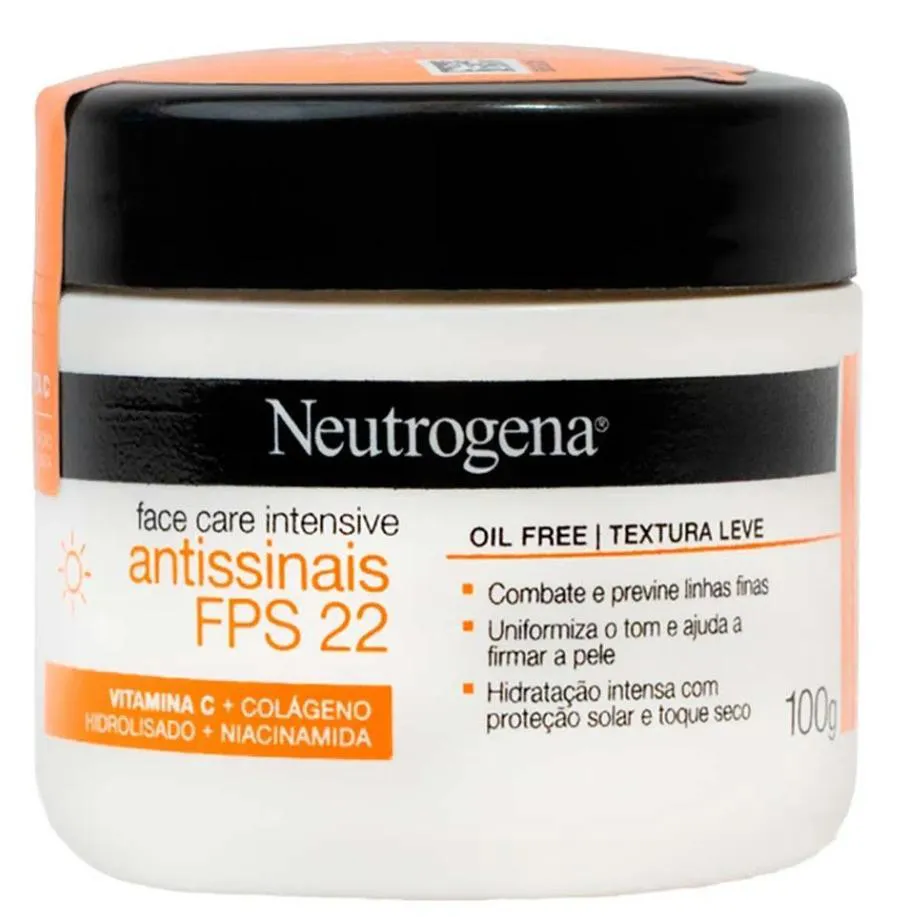HIDRATANTE FACIAL NEUTROGENA FACE CARE ANTISSINAIS DIA FPS 22 - 100G