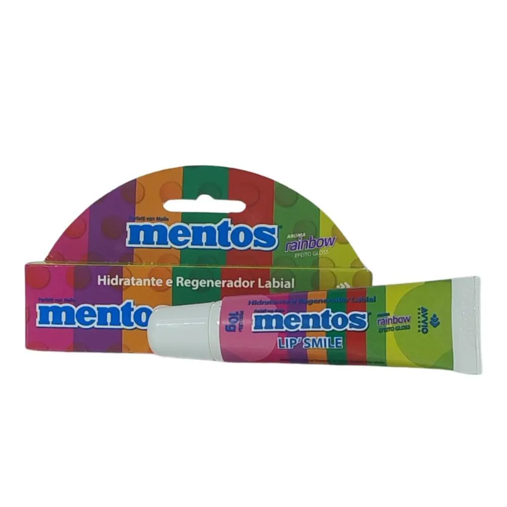 HIDRATANTE E REGENERADOR LABIAL MENTOS LIP&#039 SMILE - AROMA RAINBOW - 10G