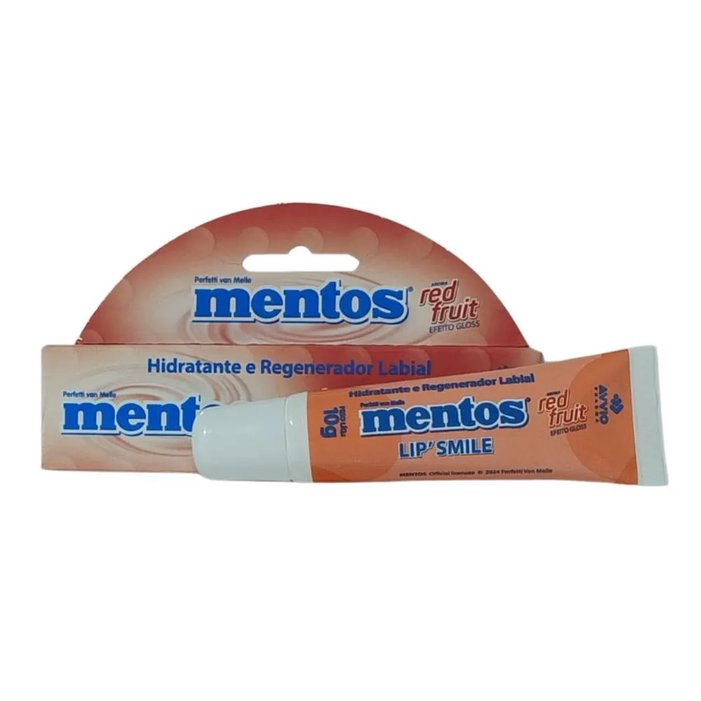 HIDRATANTE E REGENERADOR LABIAL MENTOS LIP&#039 SMILE - AROMA RED FRUIT - 10G