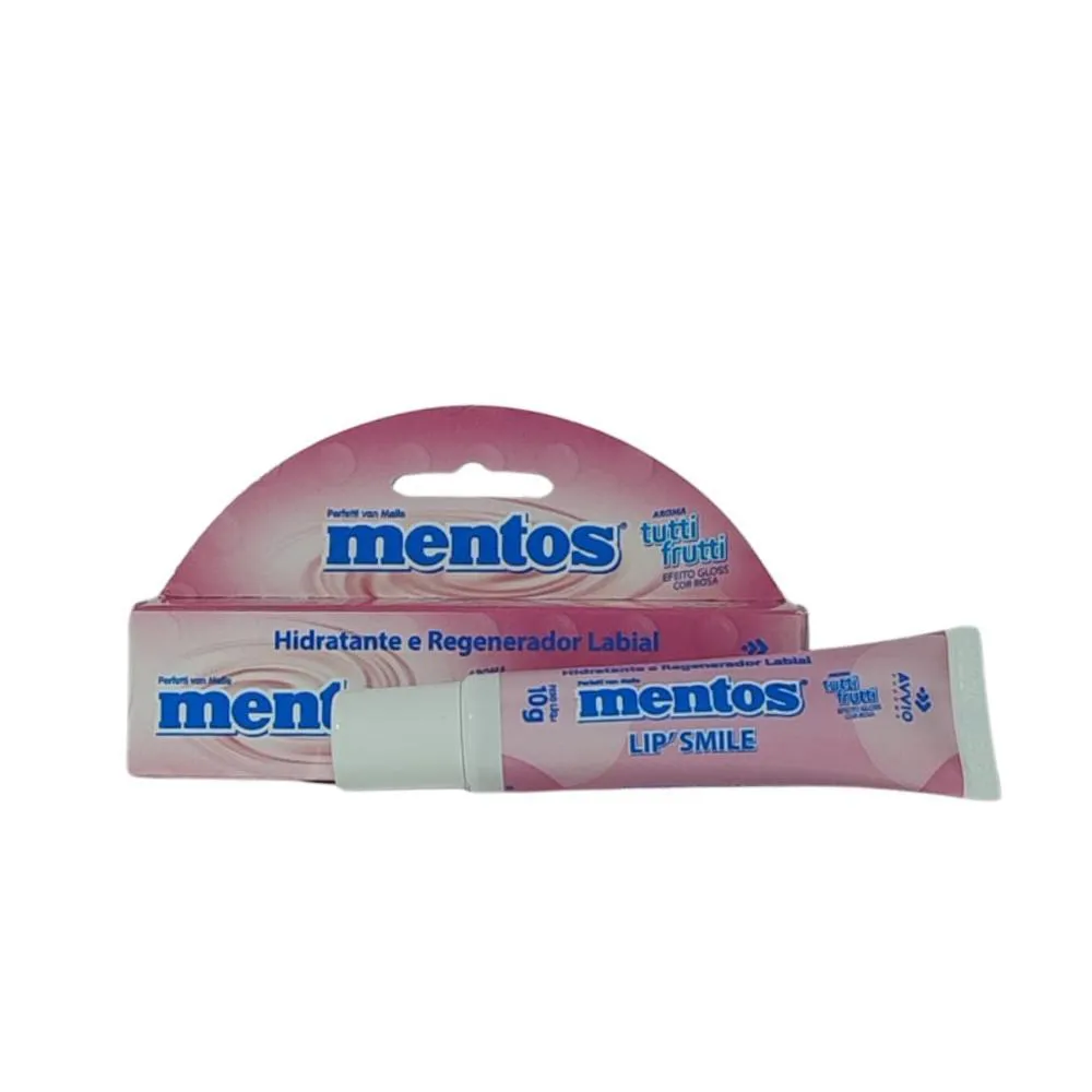HIDRATANTE E REGENERADOR LABIAL MENTOS LIP&#039 SMILE - AROMA TUTTI FRUTTI - COR ROSA - 10G