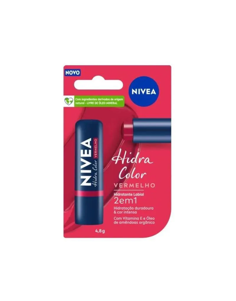 HIDRATANTE LABIAL NIVEA HIDRA COLOR VERMELHO 4,8G