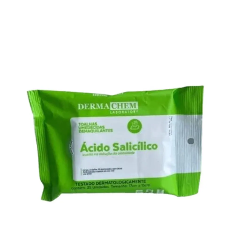 LENçO DEMAQUILANTE ANTIOLEOSIDADE DERMACHEM - ÁCIDO SALICíLICO - 25UN