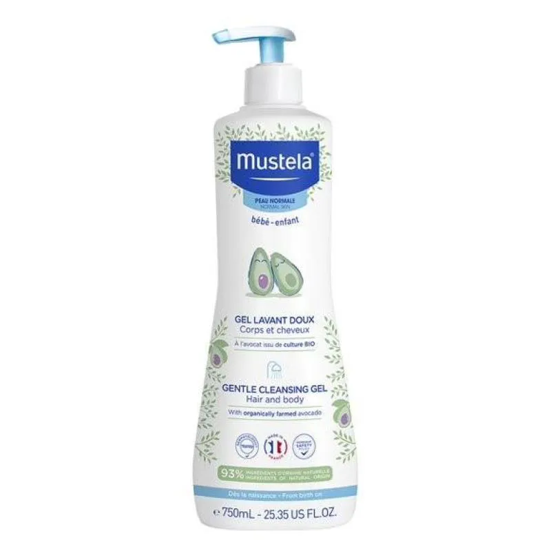 MUSTELA GEL LAVANTE SUAVE COM ABACATE ORGâNICO 750ML