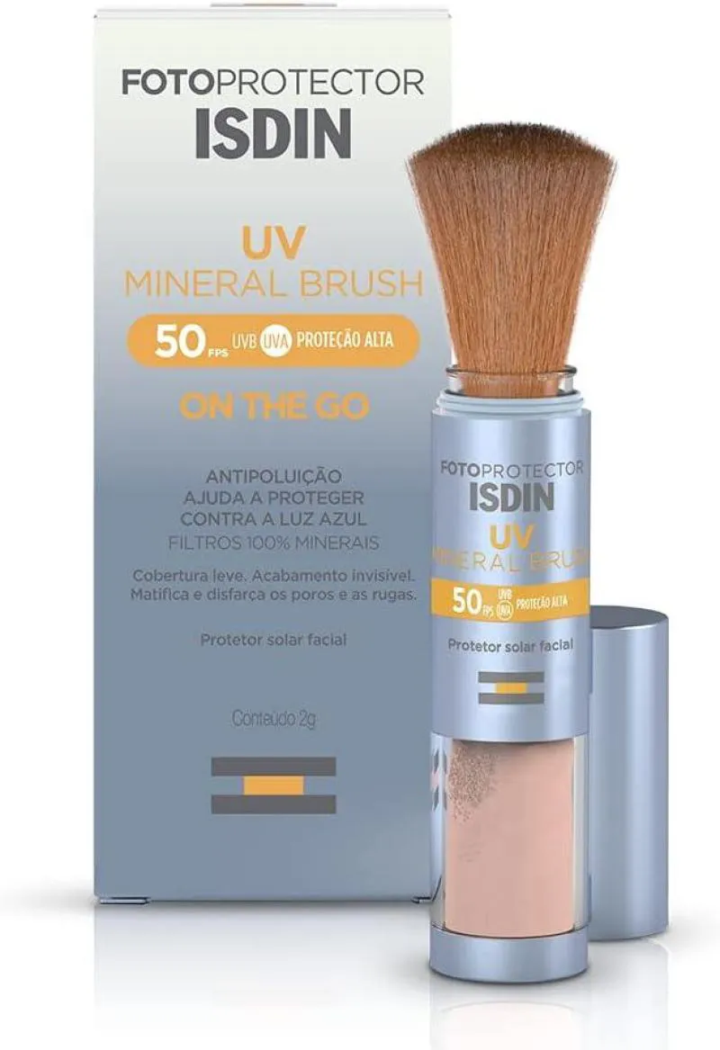 PROTETOR FACIAL EM Pó ISDIN UV BRUSH MINERAL FPS50 2G