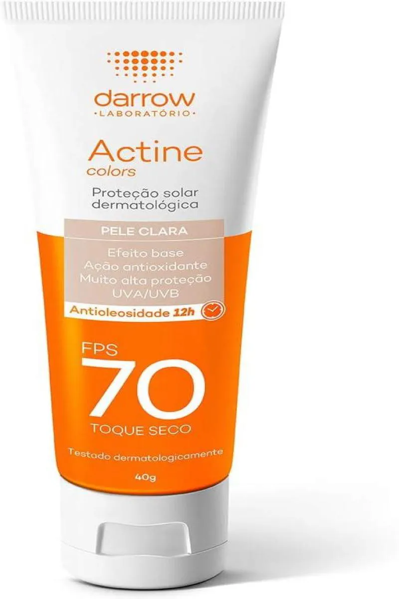 PROTETOR SOLAR FACIAL DARROW - ACTINE COLORS FPS70 - PELE CLARA