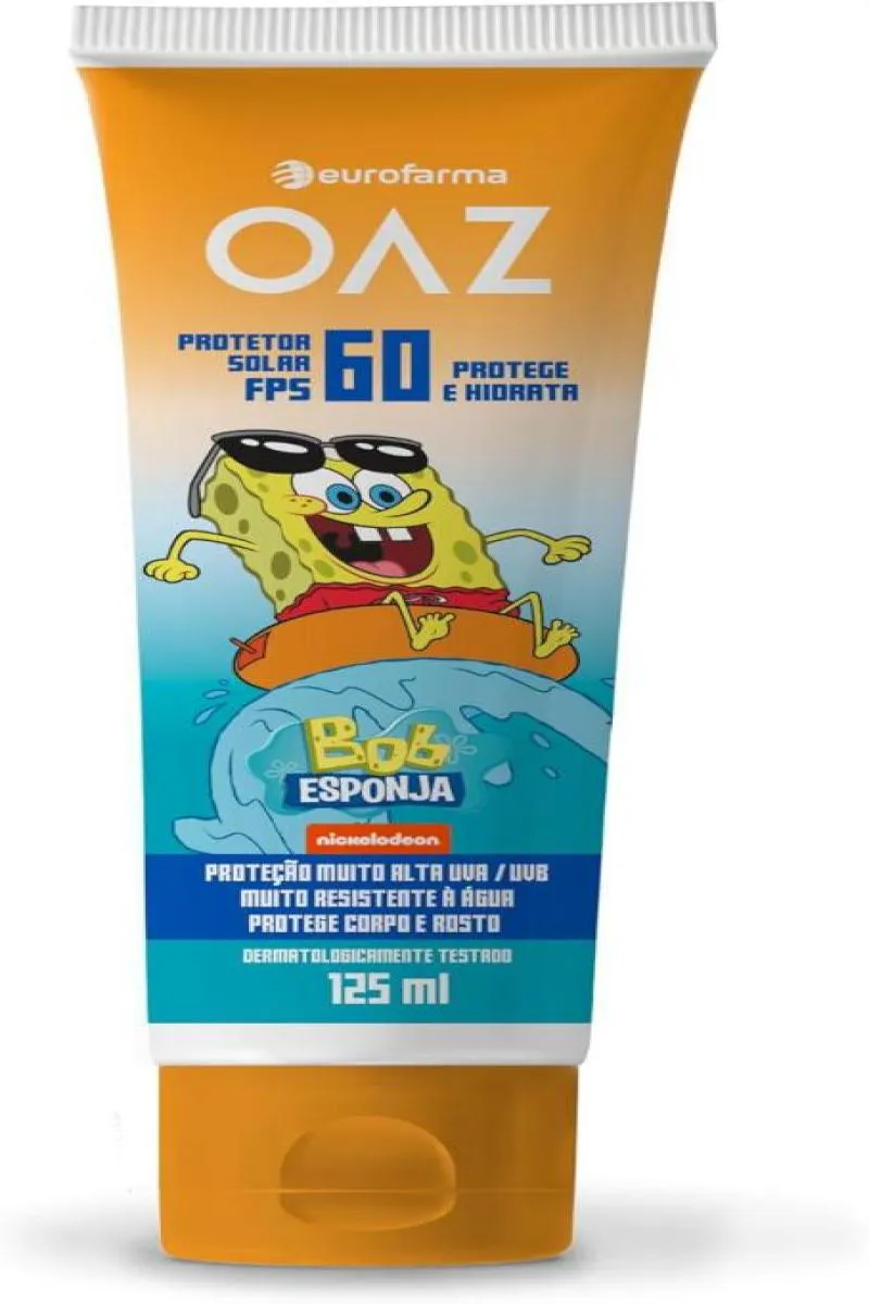 PROTETOR SOLAR INFANTIL OAZ BOB ESPONJA FPS60 - 125ML