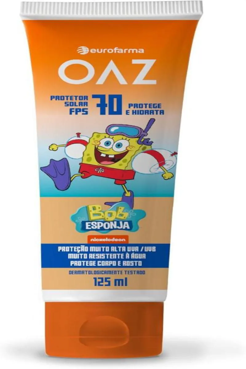PROTETOR SOLAR INFANTIL OAZ BOB ESPONJA FPS70 - 125ML