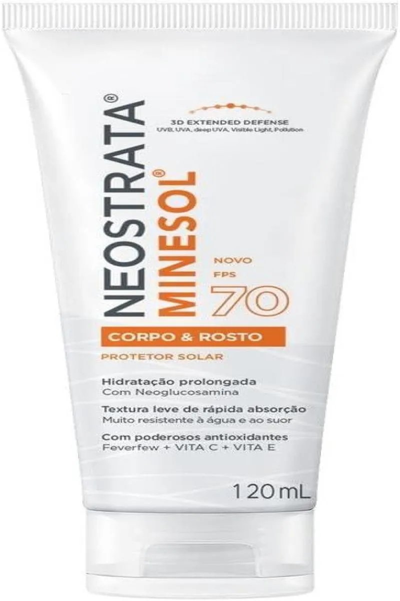 PROTETOR SOLAR NEOSTRATA MINESOL CORPO E ROSTO FPS70 120ML