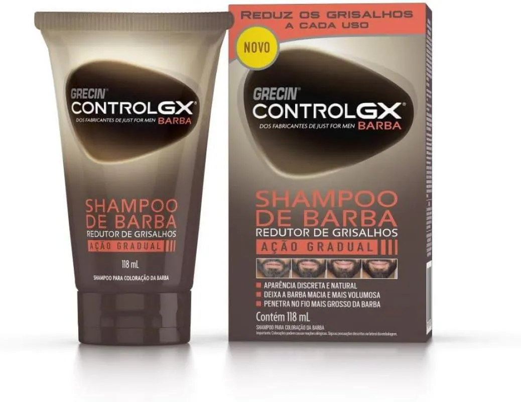 SHAMPOO DE BARBA GRECIN CONTROL GX  REDUTOR DE GRISALHOS - 118ML