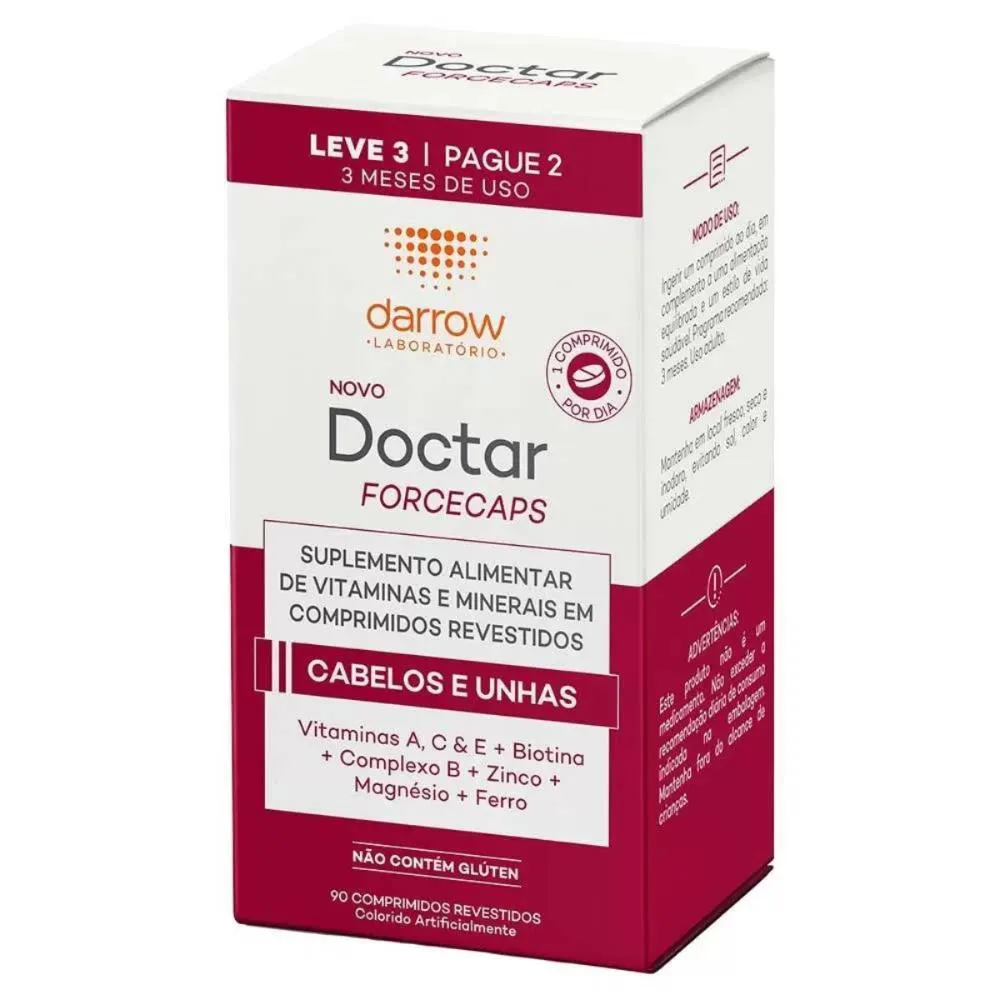 SUPLEMENTO ALIMENTAR CABELO E UNHAS DARROW DOCTAR FORCECAPS 90CPS