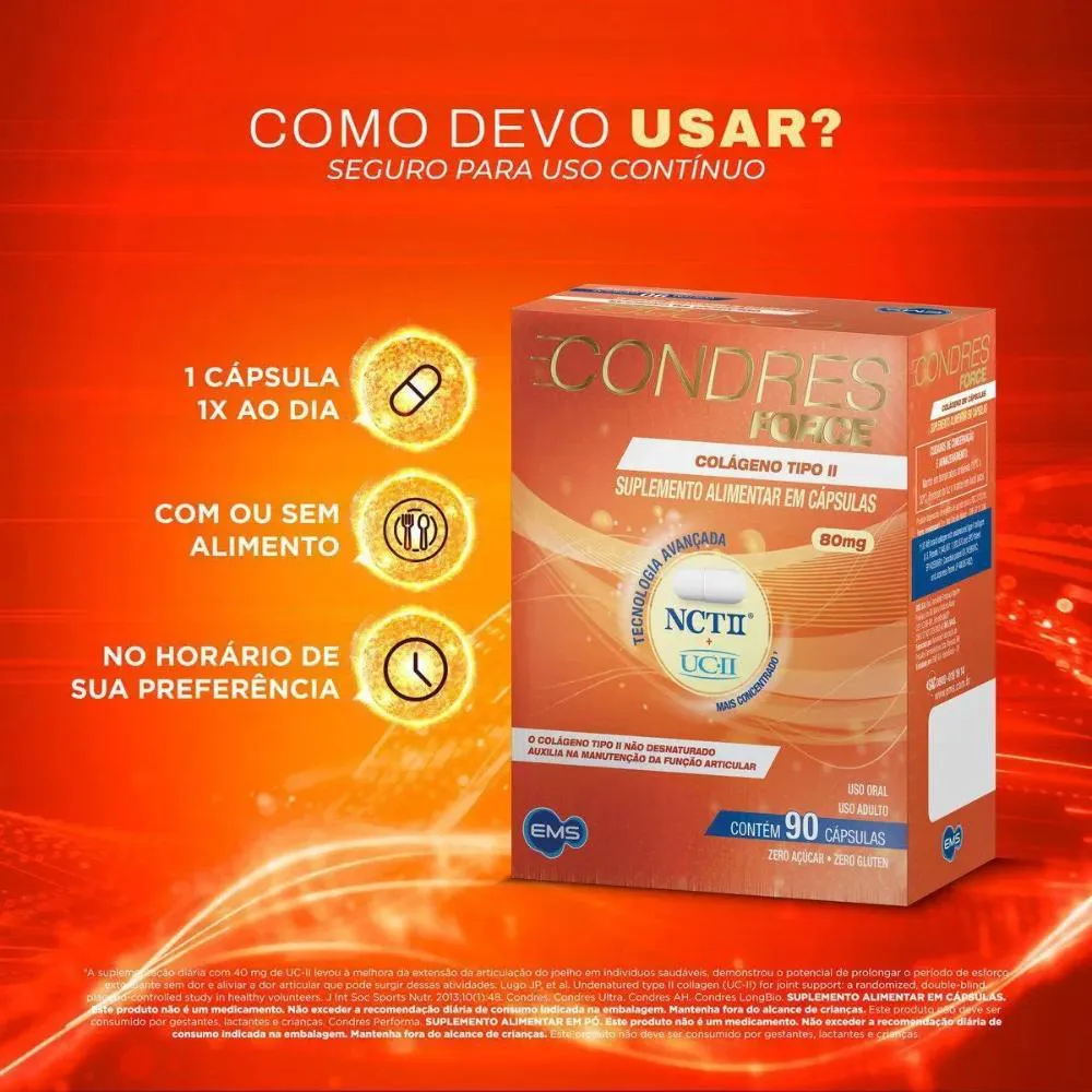 SUPLEMENTO ALIMENTAR COLáGENO TIPO II CONDRES FORCE 90CPS