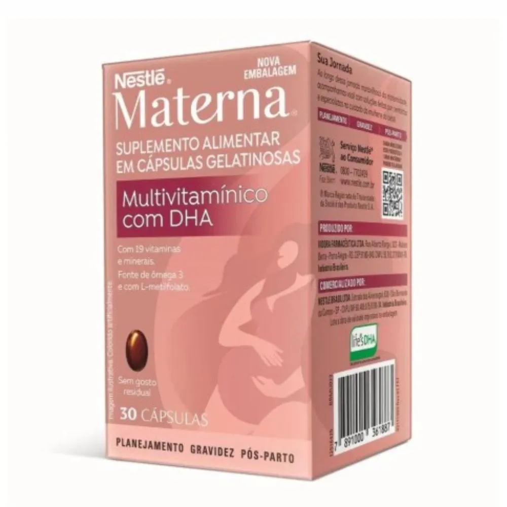 SUPLEMENTO ALIMENTAR MATERNA MULTIVITAMíNICO COM DHA 30CPS