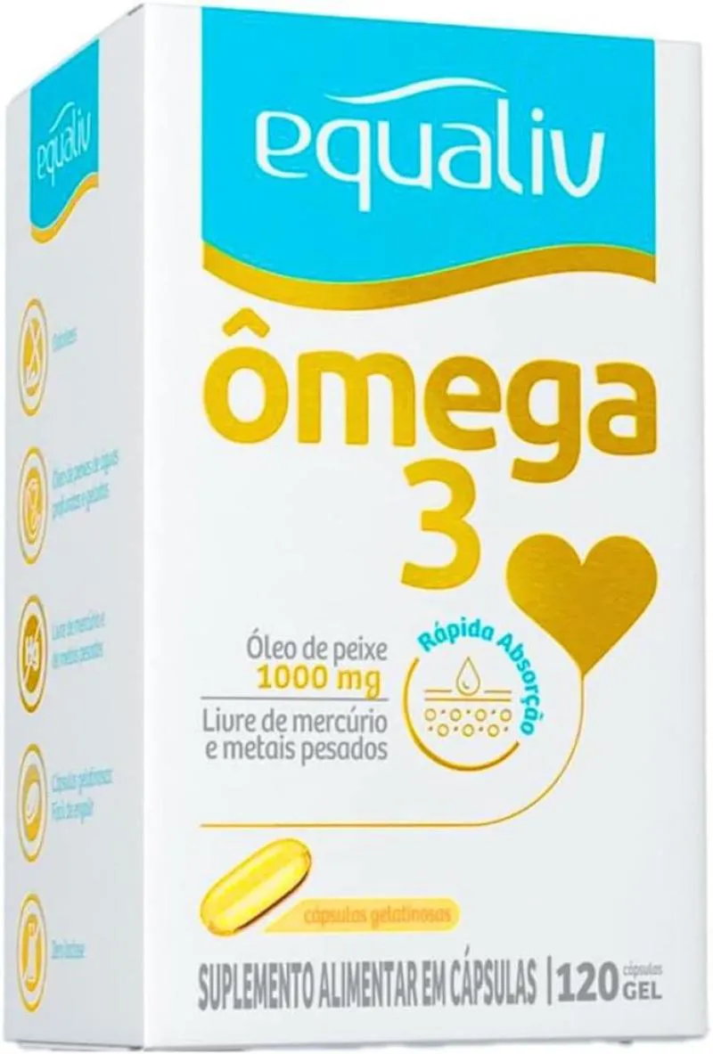 SUPLEMENTO ALIMENTAR ÔMEGA 3 EQUALIV - 120 CáPSULAS GEL
