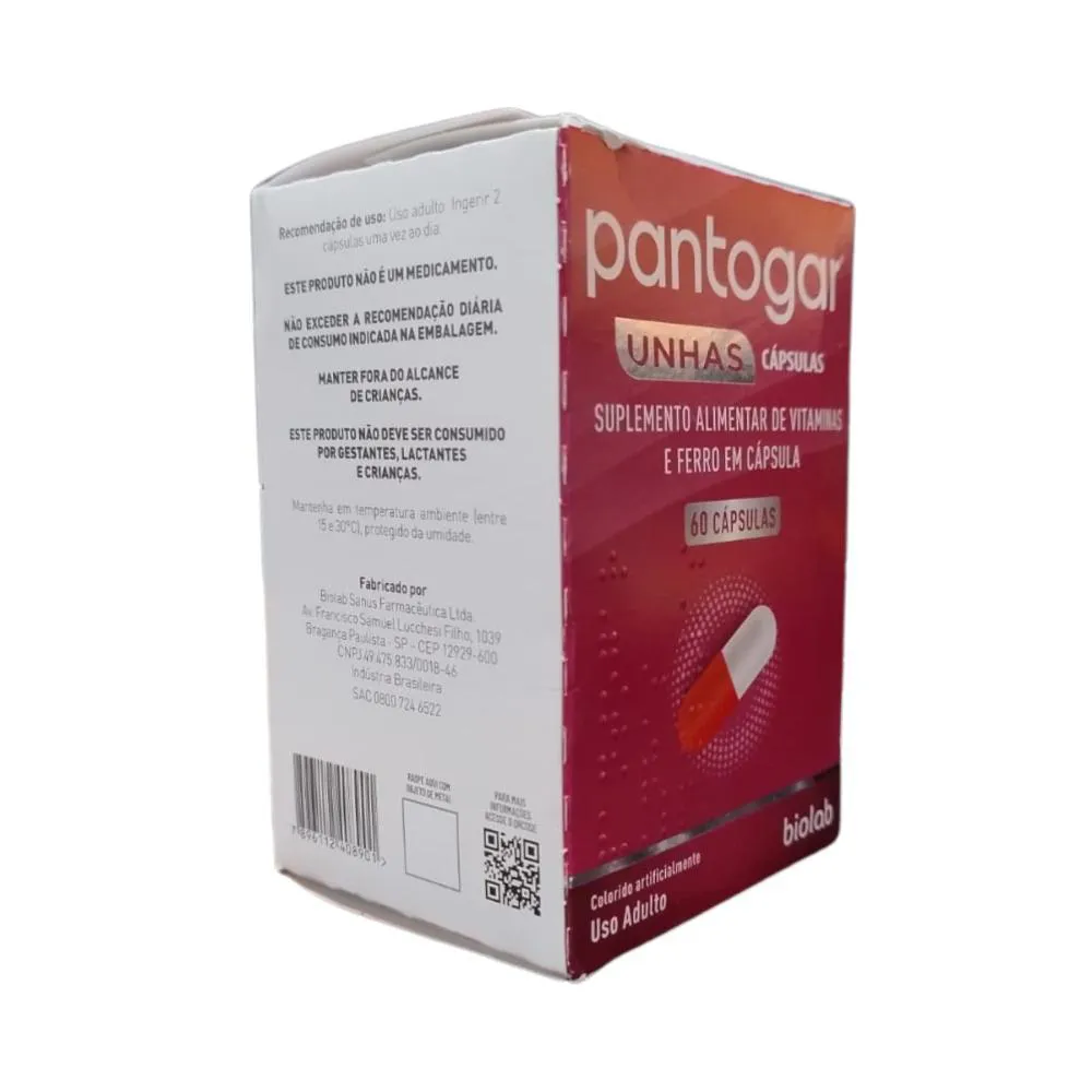 SUPLEMENTO ALIMENTAR PANTOGAR UNHAS 60CPS