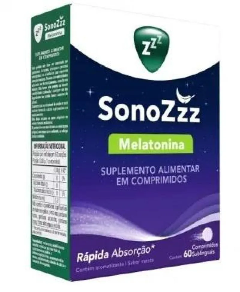 SONO ZZZ MELATONINA SABOR MENTA 60CPR