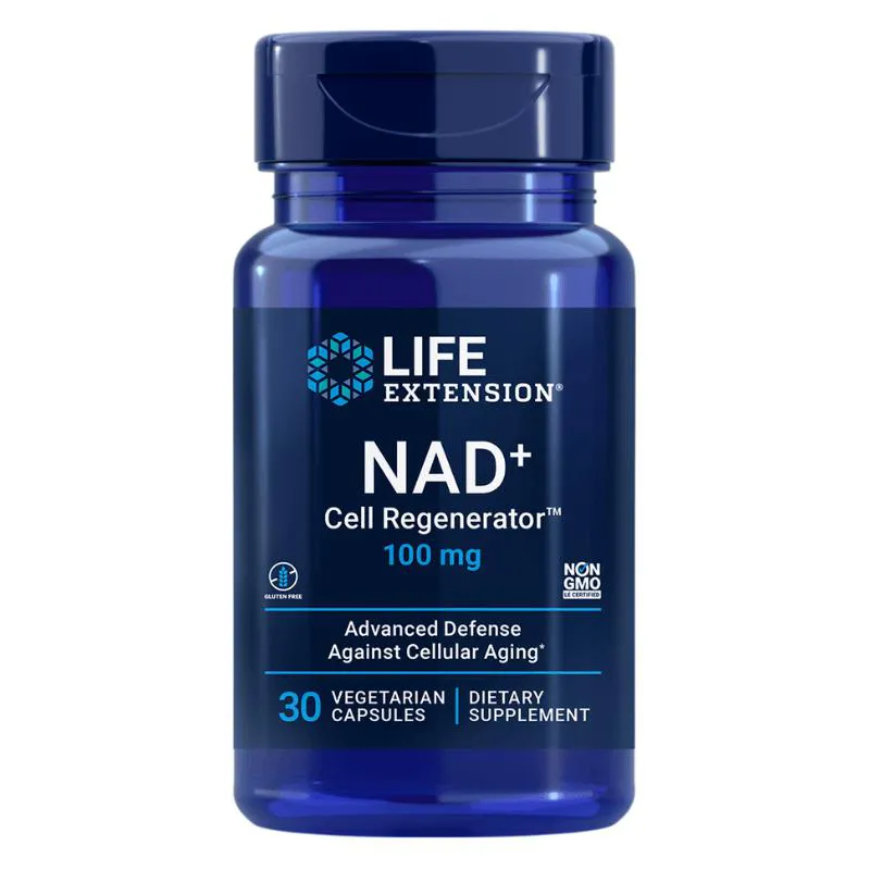 NAD + CELL REGENERATOR 100MG 30 CáPSULAS LIFE EXTENSION SEM Sabor