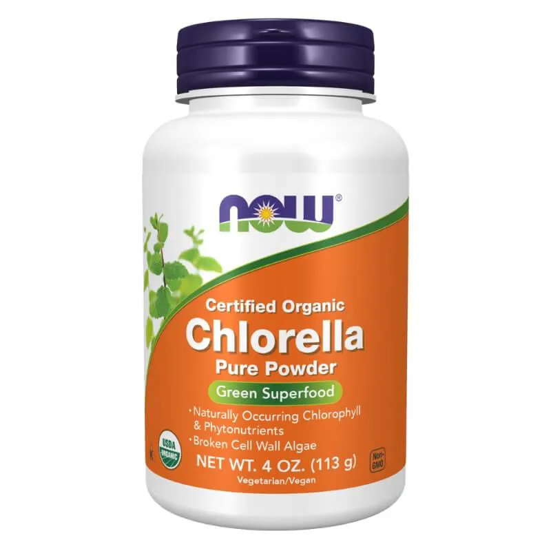 CLORELA (CHLORELLA) EM Pó PURO 113G NOW FOODS SEM Sabor