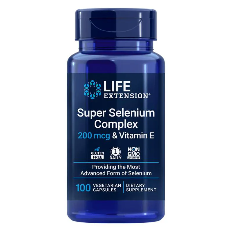 COMPLEXO SUPER SELêNIO E VITAMINA E 200MCG 100 CáPSULAS LIFE EXTENSION SEM Sabor