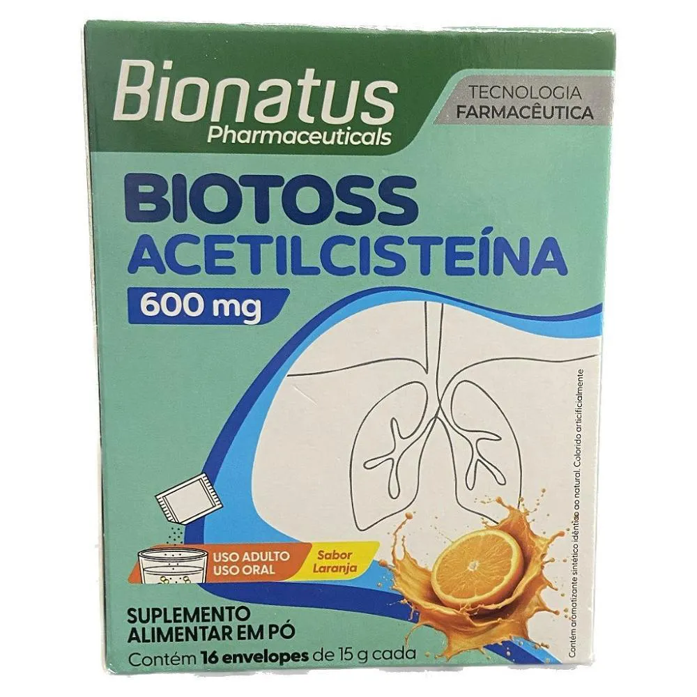 BIOTOSS ACETILCISTEINA 600MG 16 ENVELOPES BIONATUS