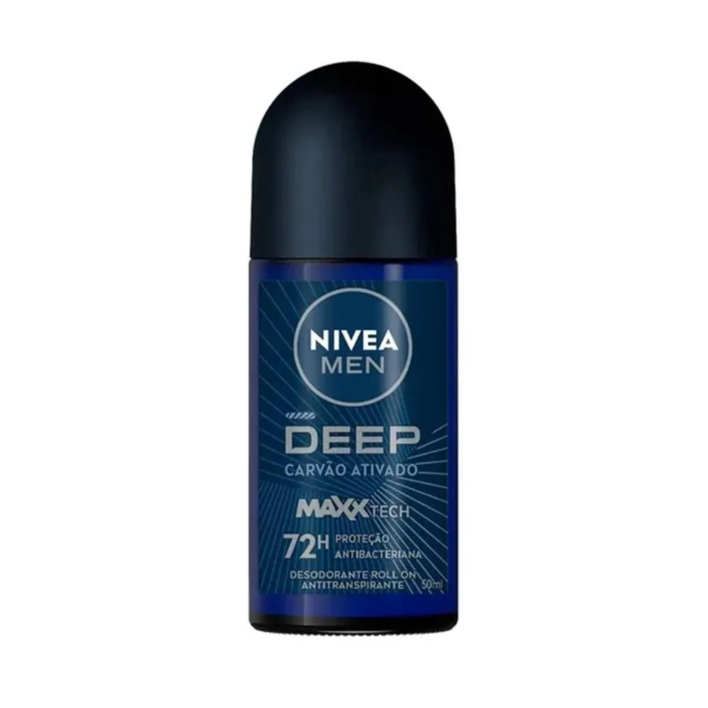 DESODORANTE NIVEA ROLL-ON DEEP CARVÃO ATIVADO 50ML