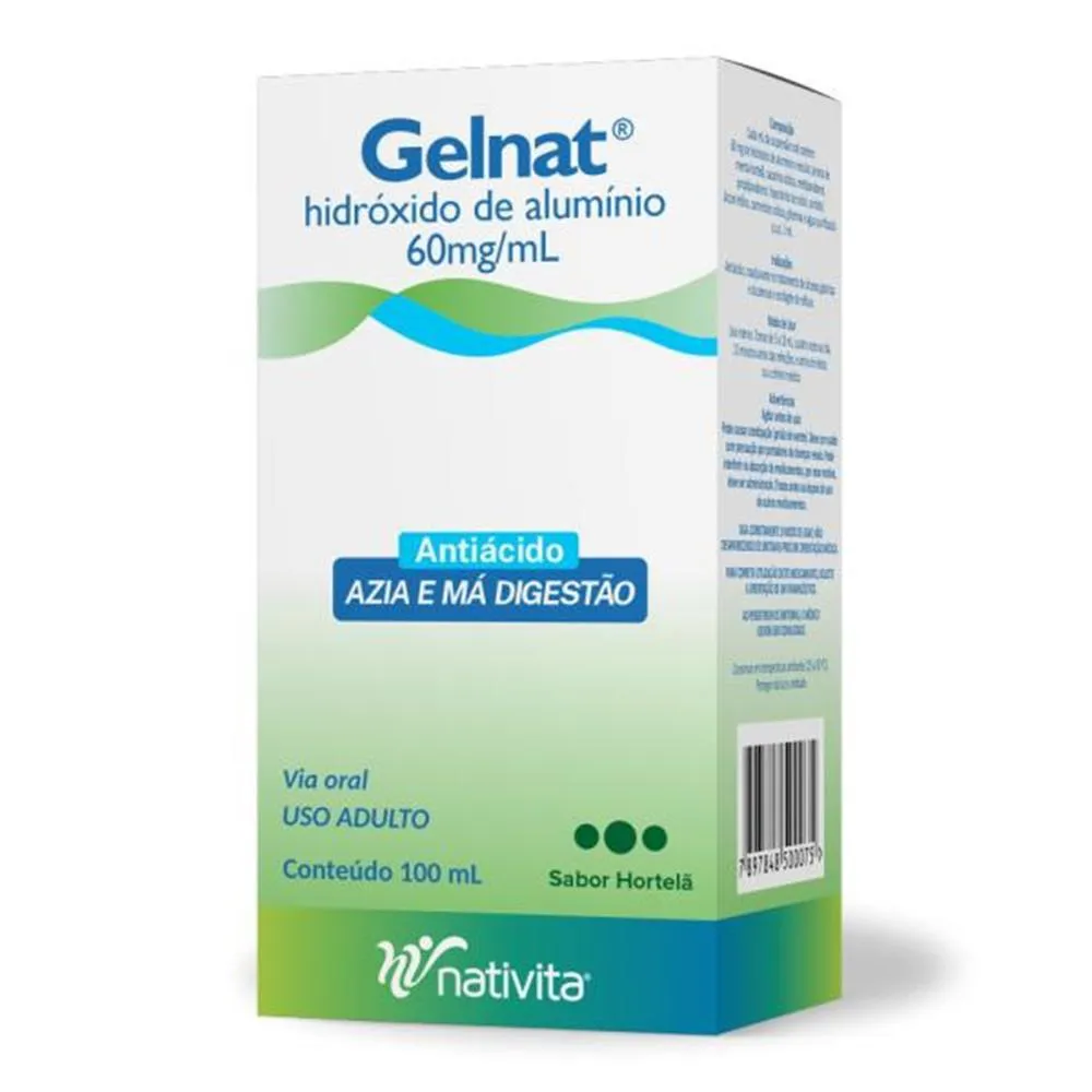 GELNAT HIDROXIDO ALUMINIO HORTELÃ 100ML NATIVITA