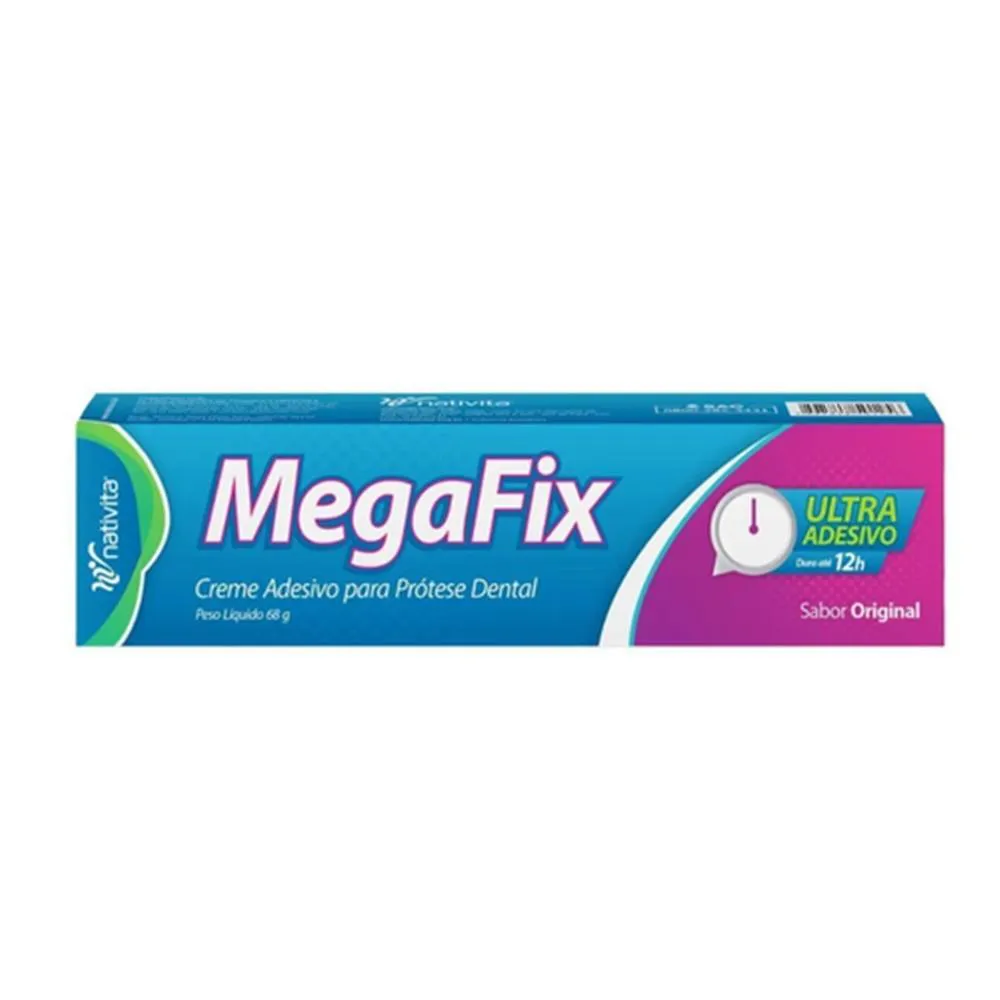 MEGAFIX 68G FIXADOR DE DENTADURA FIXAçAO DURADOURA 12 HORAS