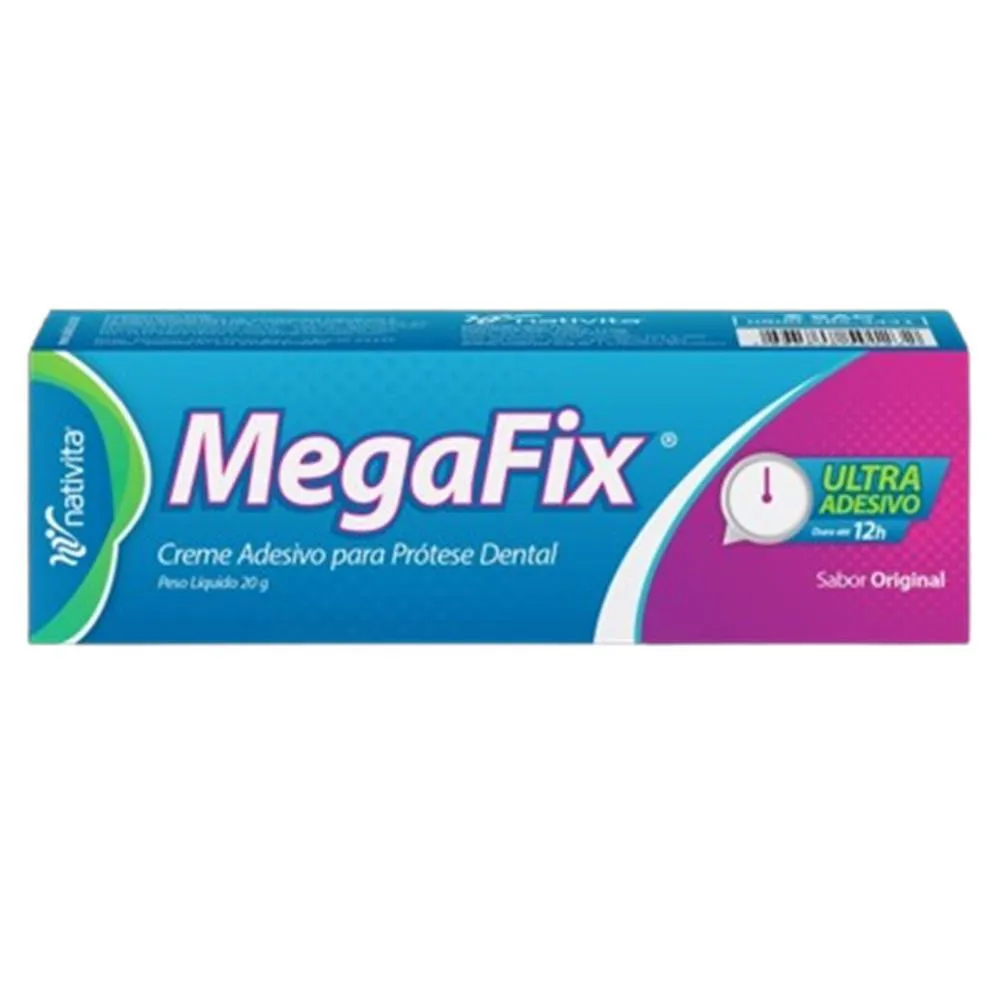 MEGAFIX FIXADOR DE DENTADURA FIXAçAO DURADOURA 12 HORAS 20G