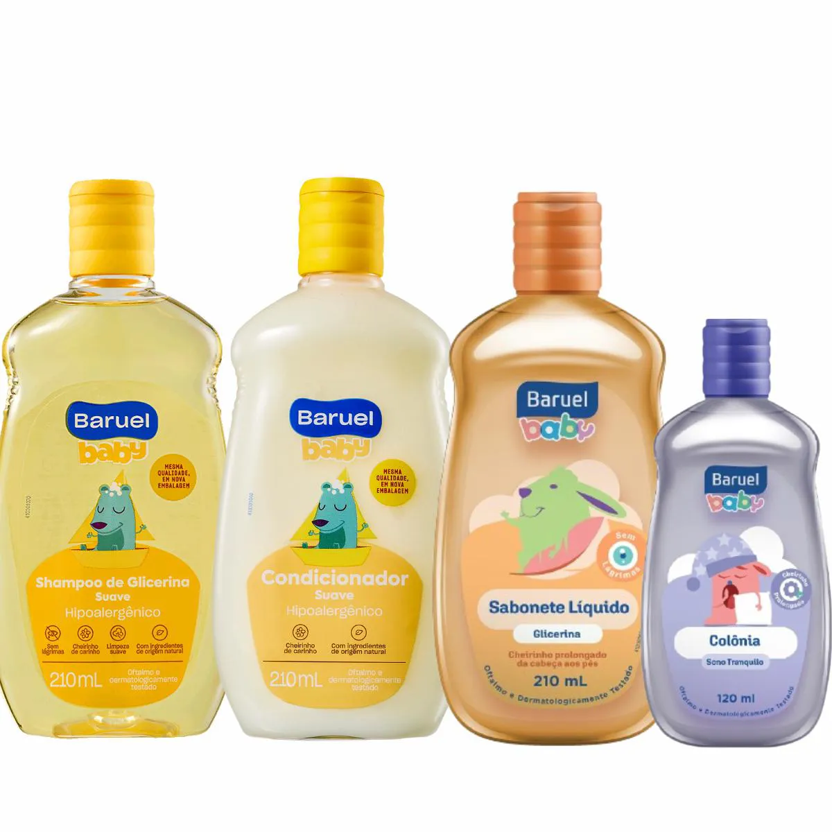 KIT BARUEL SUAVE BABY + SABONETE LíQUIDO GLICERINA + COLôNIA SONO TRANQUILO