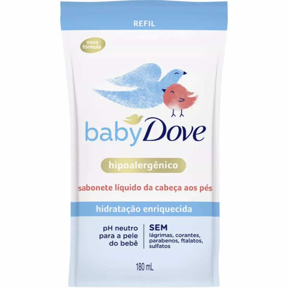 SABONETE LíQUIDO DOVE HIDRATAçãO ENRIQUECIDA HIPOALERGêNICO REFIL 180ML