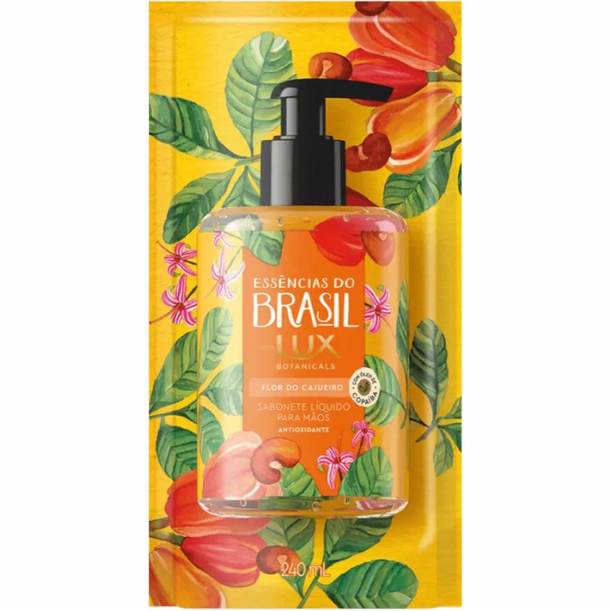 SABONETE LíQUIDO LUX FLOR DO CAJUEIRO ANTIOXIDANTE ESSêNCIAS DO BRASIL REFIL 240ML