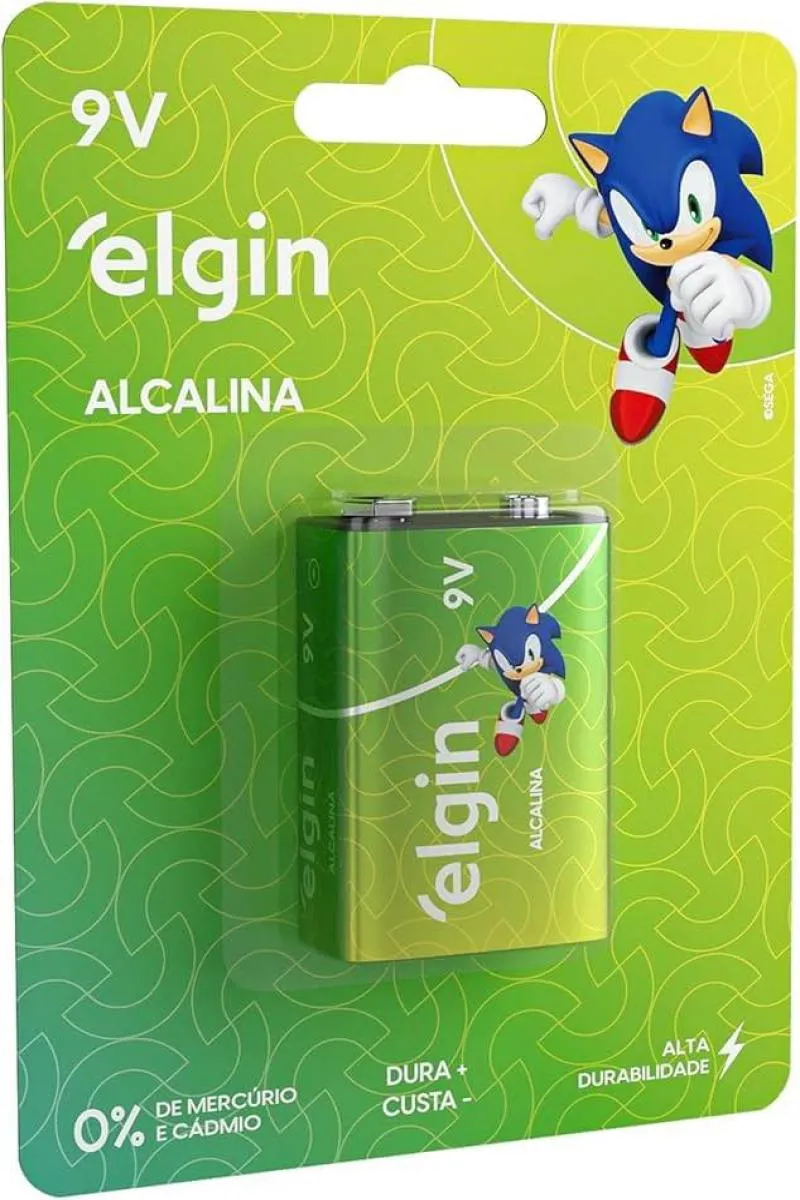 BATERIA ELGIN ALCALINA 9V COM UNIDADE
