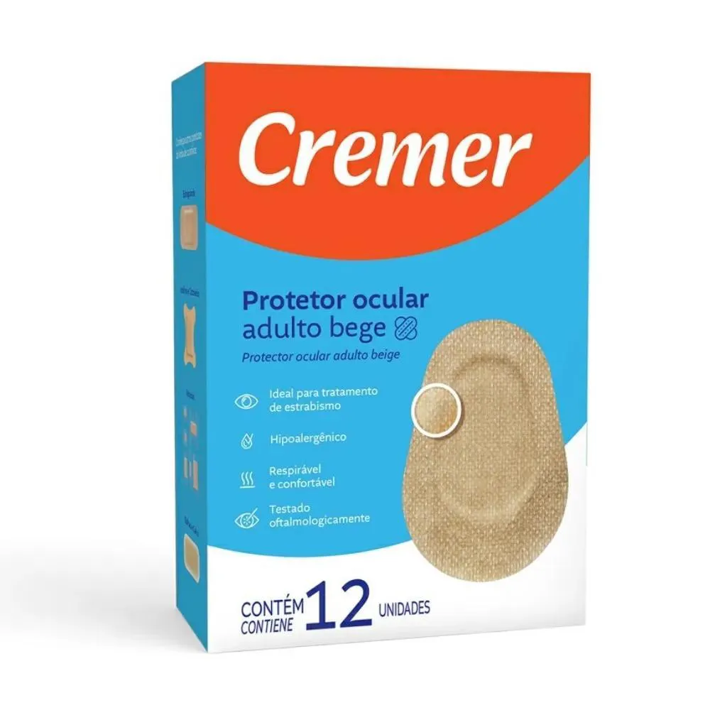 PROTETOR OCULAR ADULTO CREMER BEGE COM 12 UNIDADES