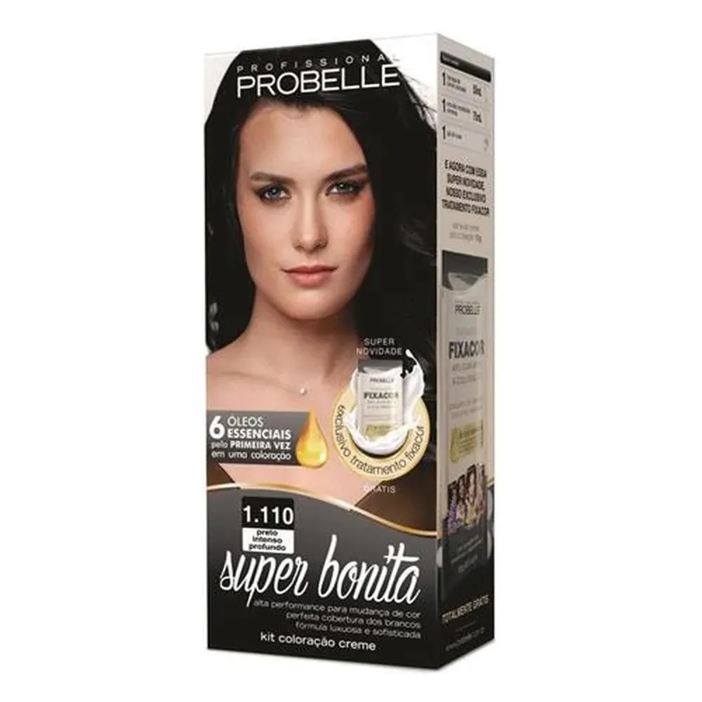 TINTURA PROBELLE  SUPER BONITA 1.110 PRETO INTENSO