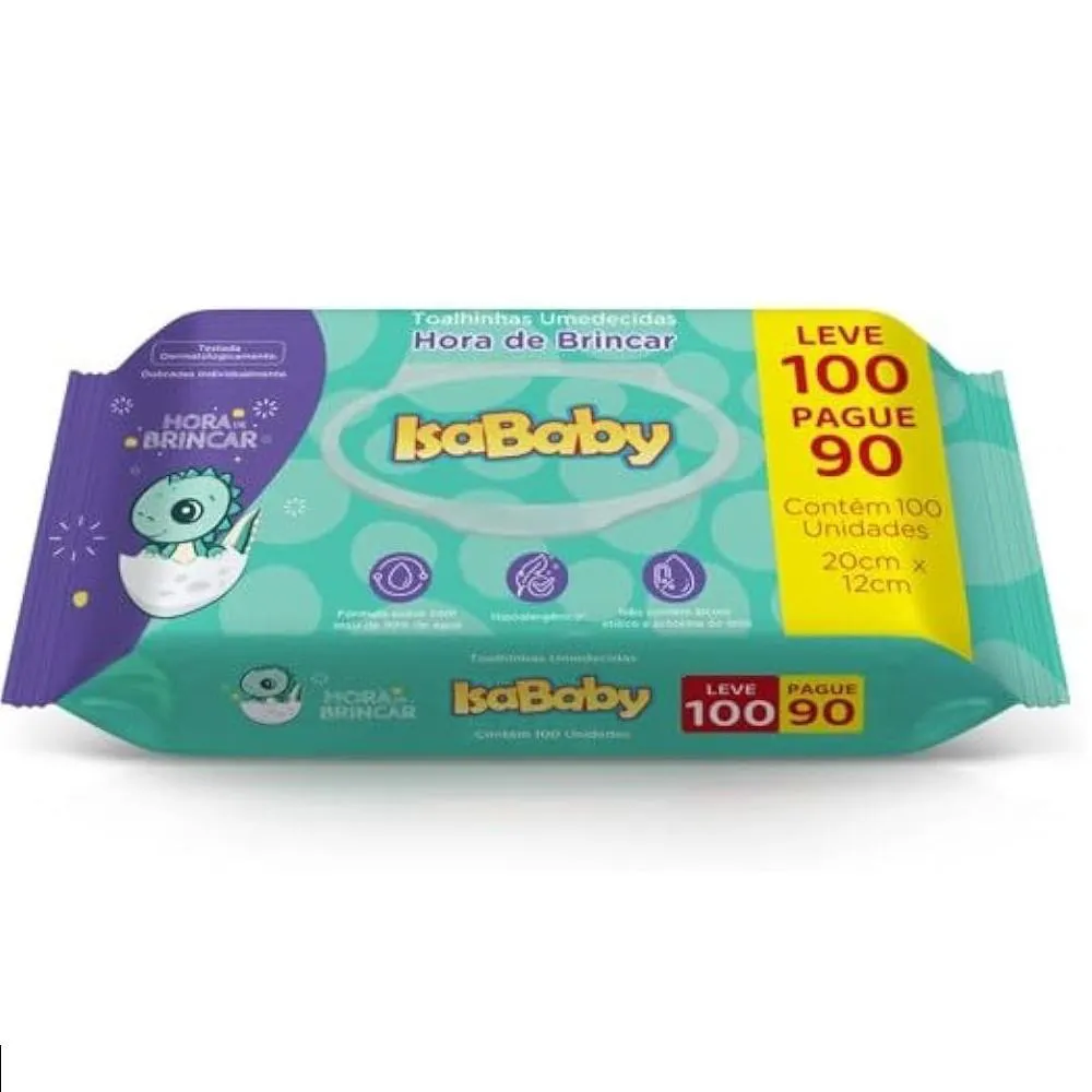 TOALHINHAS UMEDECIDAS  ISABABY HORA DE BRINCAR C/100 UNID