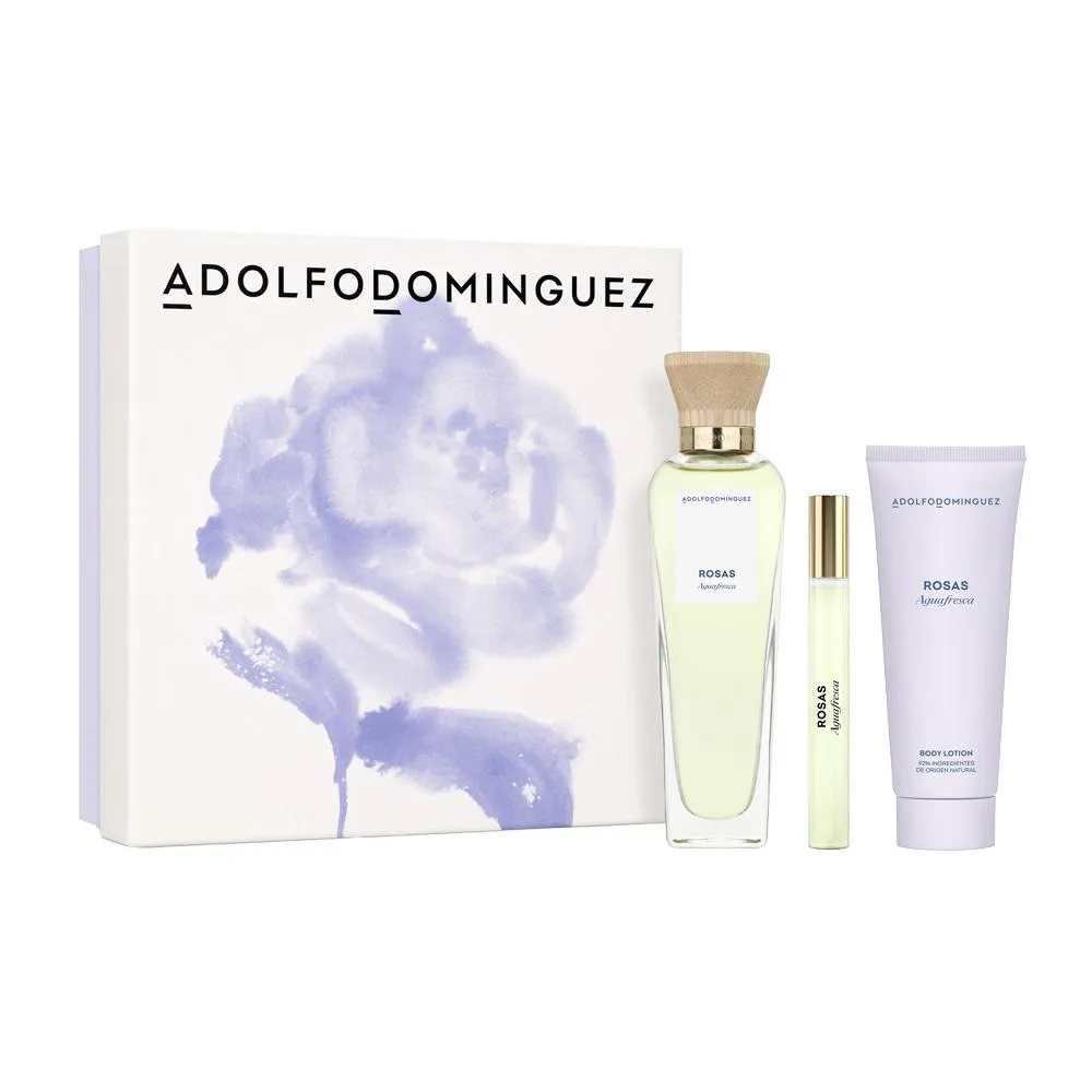 ADOLFO DOMINGUEZ AGUA FRESCA DE ROSAS EDT FEMININO 3PRODUTOS