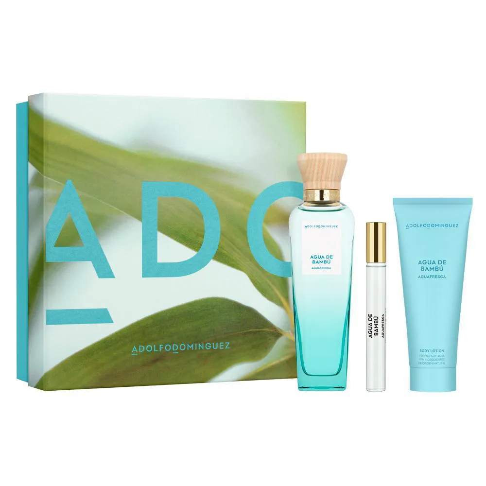 KIT ADOLFO DOMINGUEZ BAMBú EDT 120ML + CREME + MINI