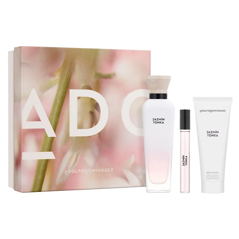 KIT ADOLFO DOMINGUEZ JAZMíN TONKA EDP 120ML + CREME + MINI